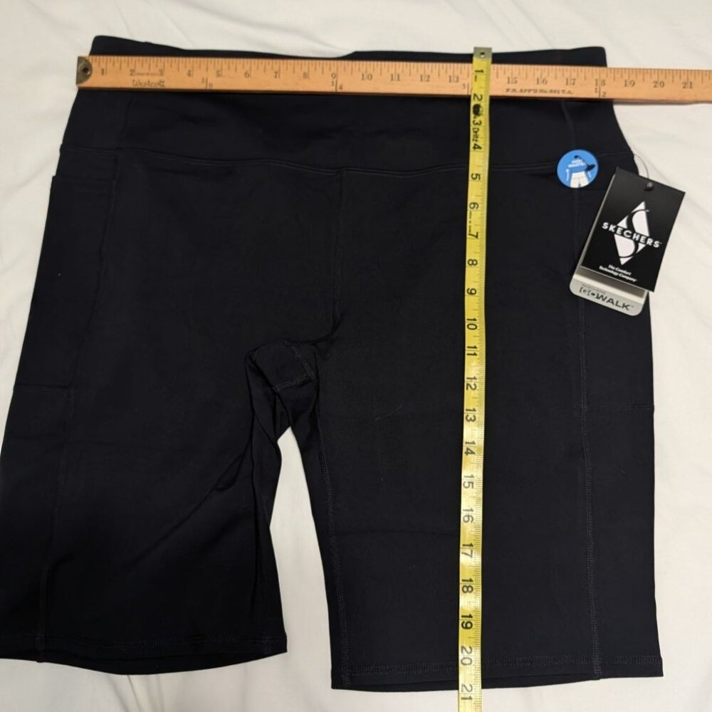 Skechers GoWalk Goflex 2XL Black High-Waisted Biker Shorts Women Activewear - Picture 12 of 16